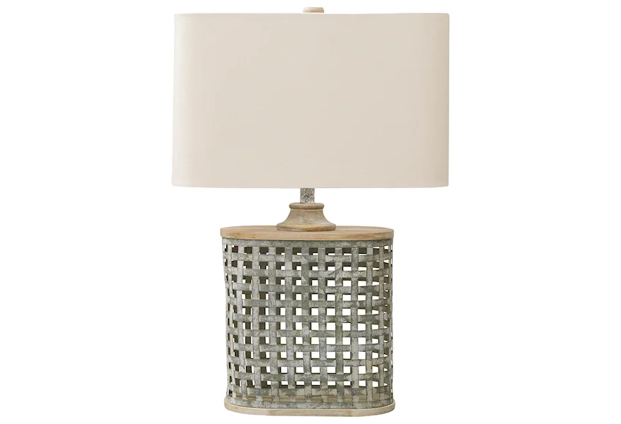 Lamps - Casual Deondra Gray Metal Table Lamp by Signature Design by Ashley at Sparks HomeStore