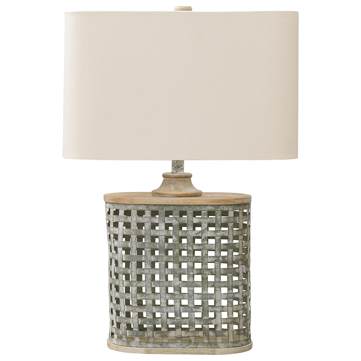 Signature Design by Ashley Lamps - Casual Deondra Gray Metal Table Lamp