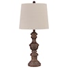 Signature Design Lamps - Casual Set of 2 Magaly Brown Faux Wood Table Lamps