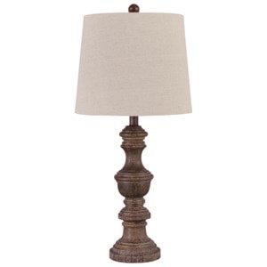 StyleLine Lamps - Casual Set of 2 Magaly Brown Faux Wood Table Lamps - L276024