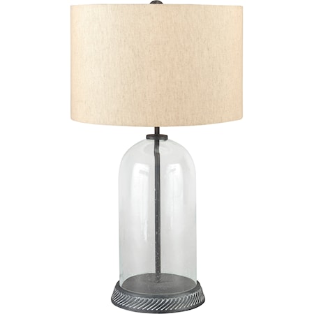 Manelin Clear/Gray Glass Table Lamp