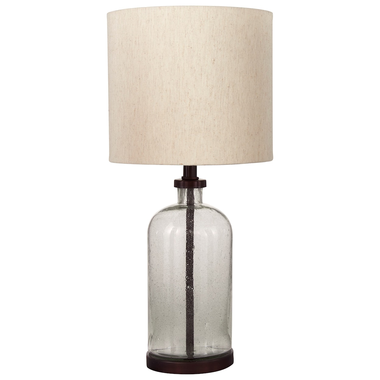 Signature Design by Ashley Lamps - Casual Bandile Clear/Bronze Finish Table Lamp