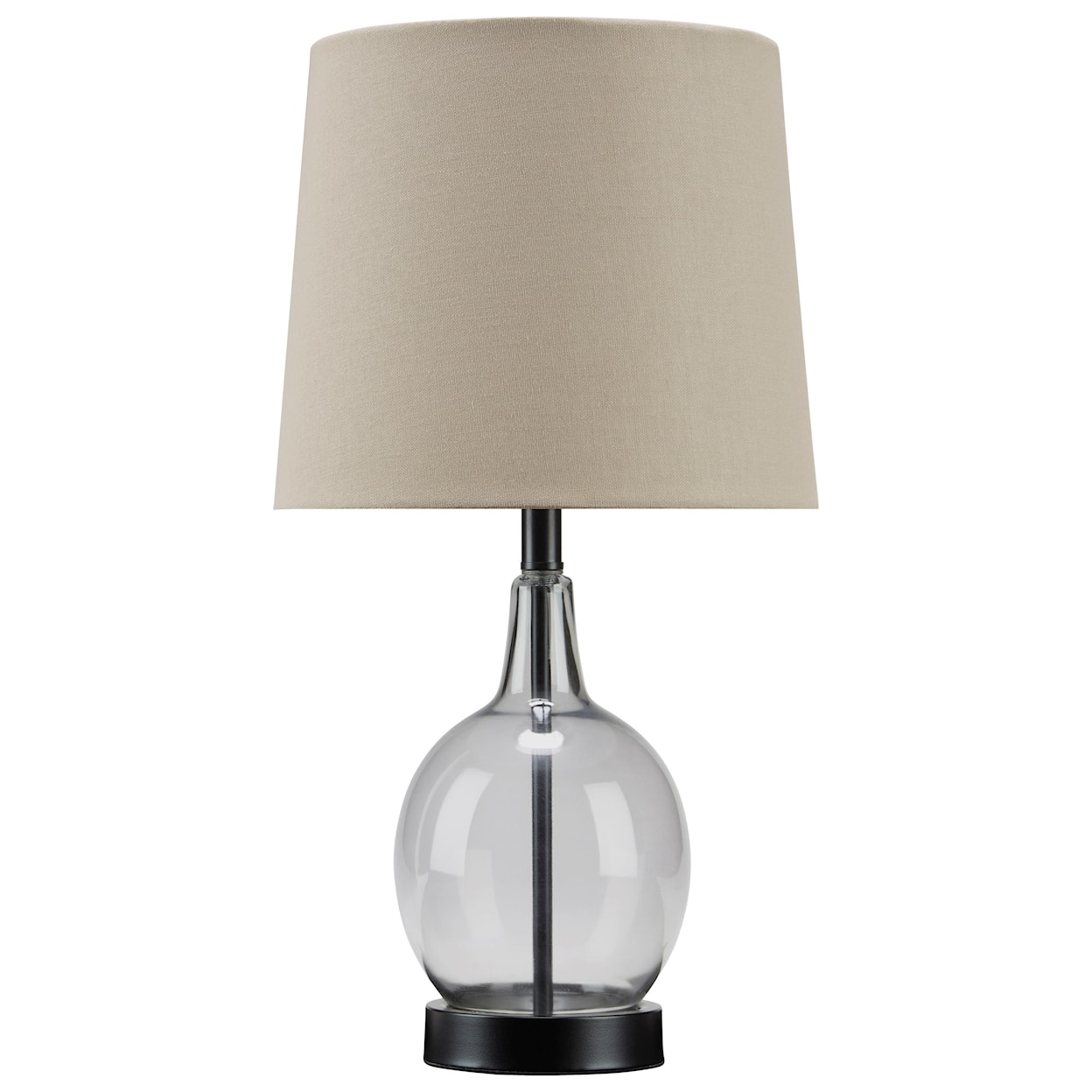 Signature Design by Ashley Lamps - Casual Arlomore Gray Glass Table Lamp