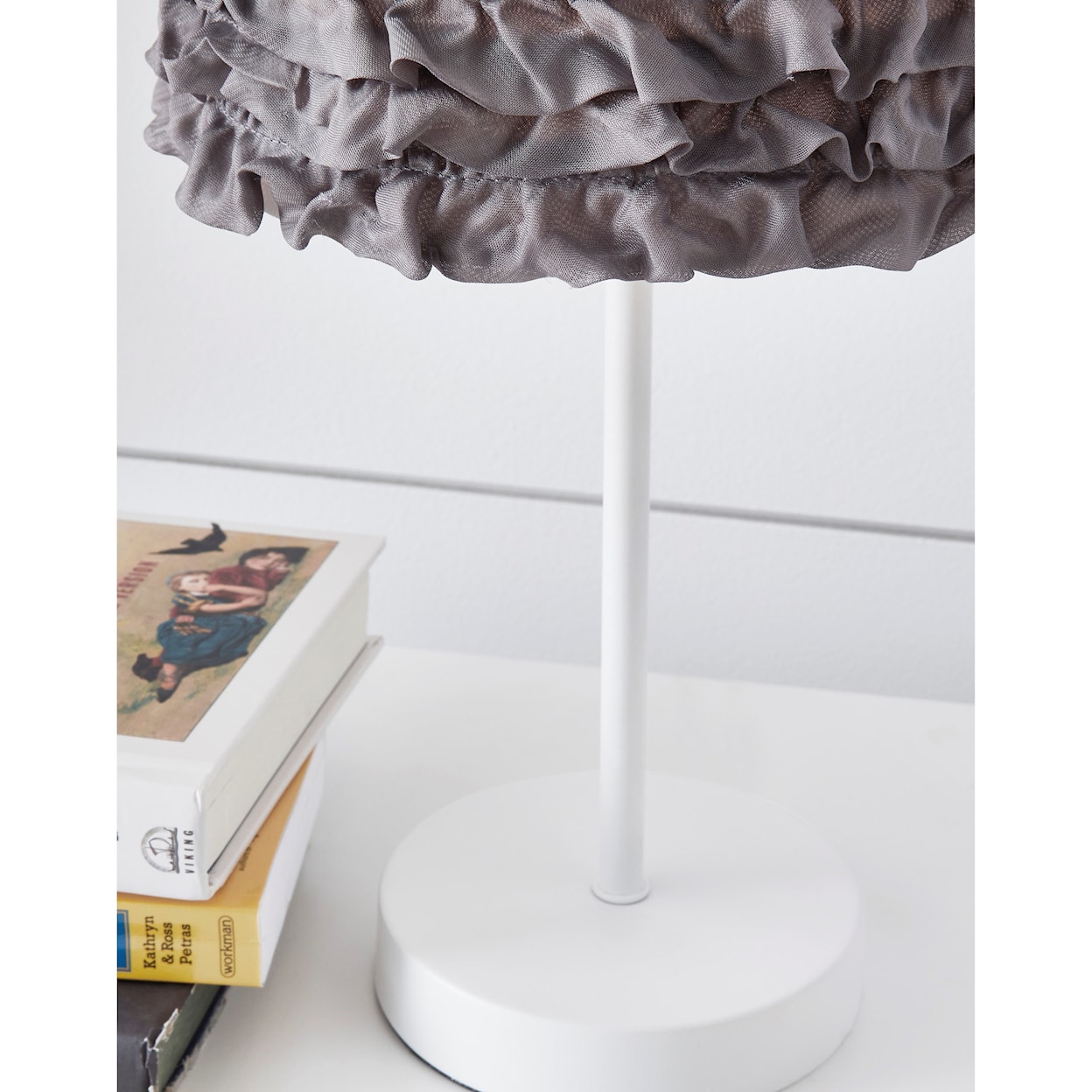 Ashley Furniture Signature Design Lamps - Casual Mirette Gray/White Metal Table Lamp