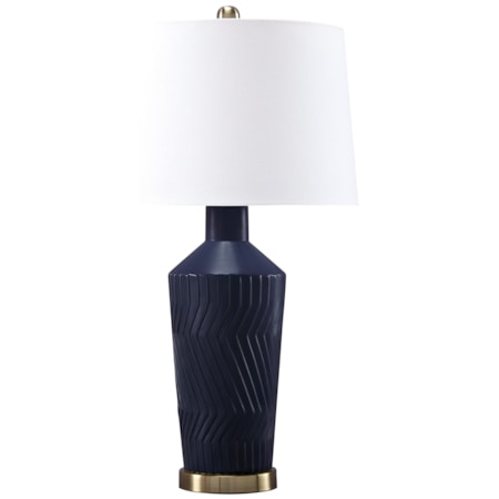 Set of 2 Leroi Blue Ceramic Table Lamps