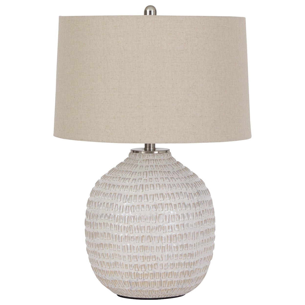 Signature Design by Ashley Lamps - Contemporary Jamon Beige Ceramic Table Lamp