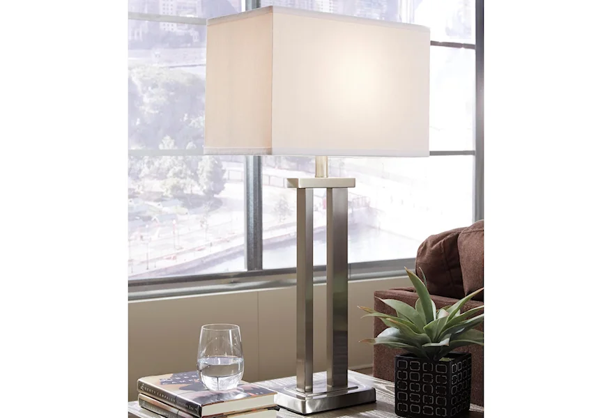 Lamps - Contemporary Set of 2 Aniela Metal Table Lamps by Signature Design by Ashley Furniture at Sam's Appliance & Furniture