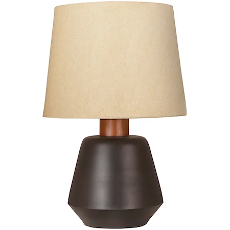 Ancel Black/Brown Metal Table Lamp