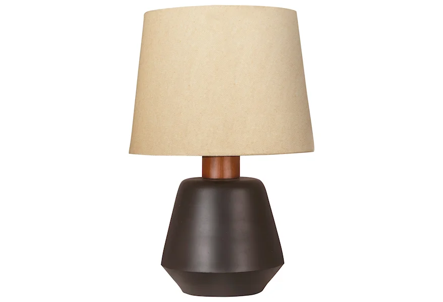 Lamps - Contemporary Ancel Black/Brown Metal Table Lamp by Signature Design by Ashley at Royal Furniture