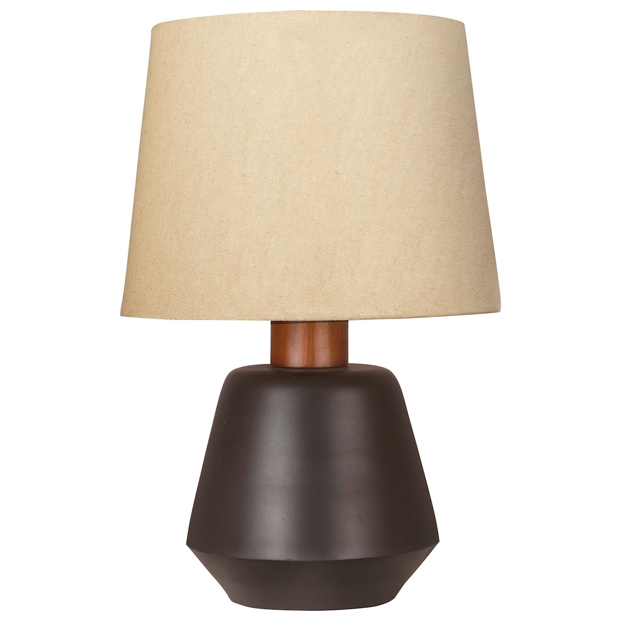 Signature Design by Ashley Lamps - Contemporary Ancel Black/Brown Metal Table Lamp