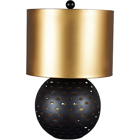 Mareike Black/Gold Finish Metal Table Lamp