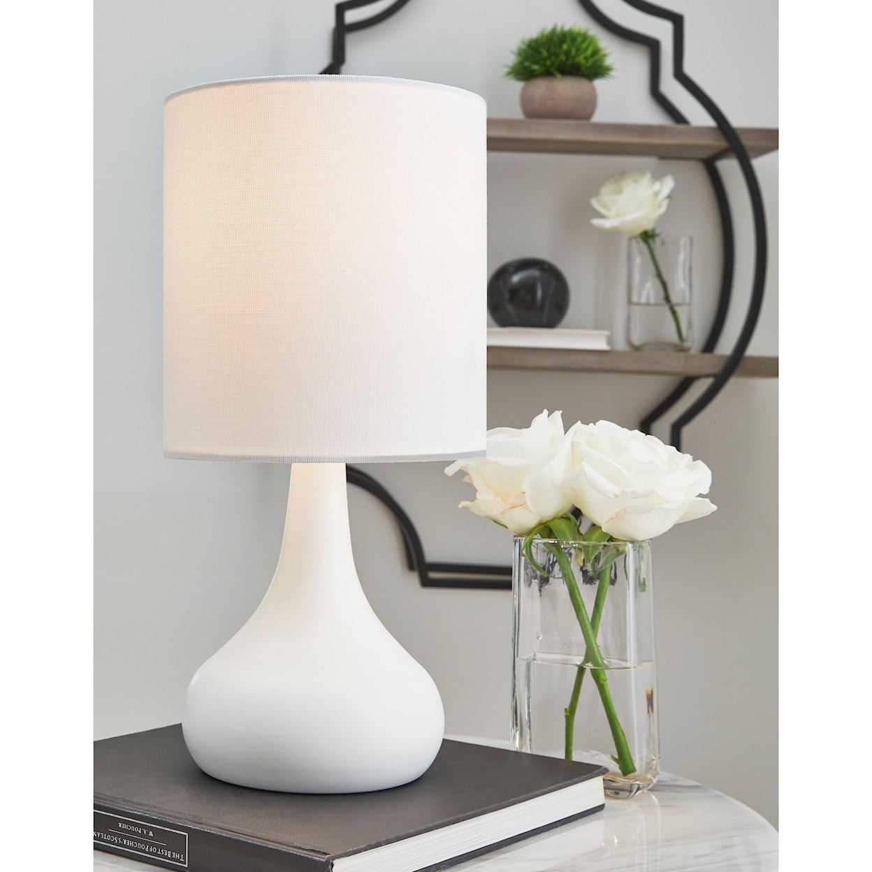 Ashley Signature Design Lamps - Contemporary Camdale White Metal Table Lamp