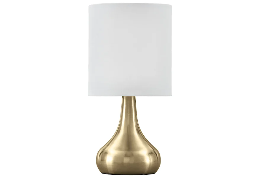 Lamps - Contemporary Camdale Brass Finish Metal Table Lamp by Signature Design by Ashley at Royal Furniture