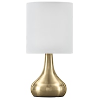 Camdale Brass Finish Metal Table Lamp with USB Charging
