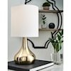 Signature Design by Ashley Lamps - Contemporary Camdale Brass Finish Metal Table Lamp