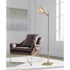 Signature Design by Ashley Lamps - Contemporary Abanson Gold Finish Metal Floor Lamp