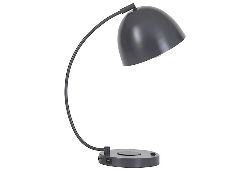 Lamps - Contemporary Austbeck Gray Metal Desk Lamp by Signature Design by Ashley at Sam Levitz Furniture