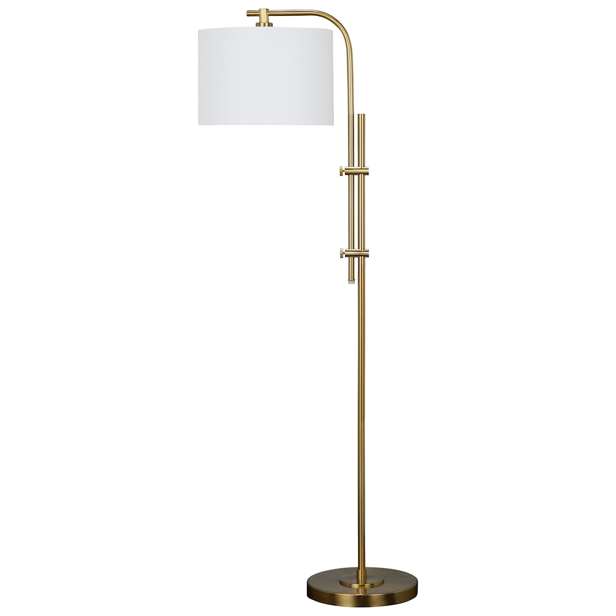 Signature Design by Ashley Lamps - Contemporary Baronvale Brass Finish Metal Floor Lamp