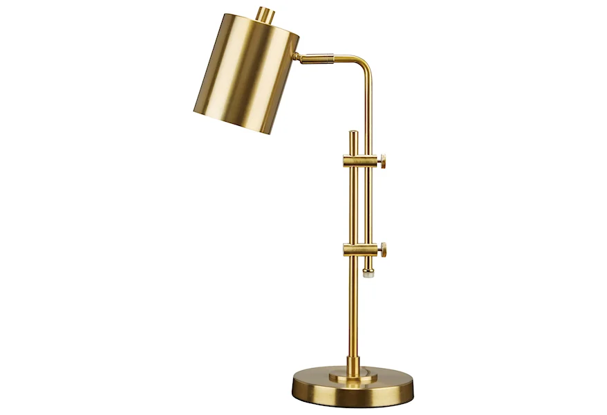 Lamps - Contemporary Baronvale Brass Finish Metal Desk Lamp by Signature Design by Ashley at Dream Home Interiors