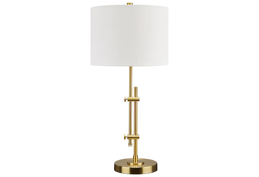 Lamps - Contemporary Baronvale Brass Finish Metal Table Lamp by Signature Design by Ashley at Royal Furniture