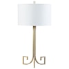 Signature Design by Ashley Lamps - Contemporary Jankin Champagne Finish Metal Table Lamp
