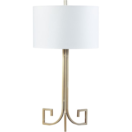 Jankin Champagne Finish Metal Table Lamp