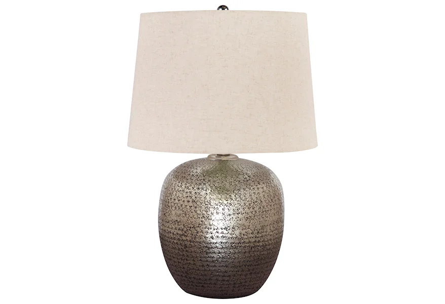 Lamps - Contemporary Magalie Antique Silver Metal Table Lamp by Signature Design by Ashley at Sam Levitz Furniture
