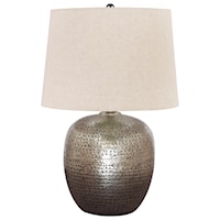 Magalie Antique Silver Metal Table Lamp