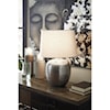 Signature Design by Ashley Lamps - Contemporary Magalie Antique Silver Metal Table Lamp