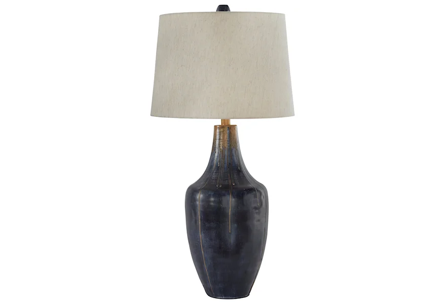 Lamps - Contemporary Evania Indigo Metal Table Lamp by Signature Design by Ashley at Sam Levitz Furniture