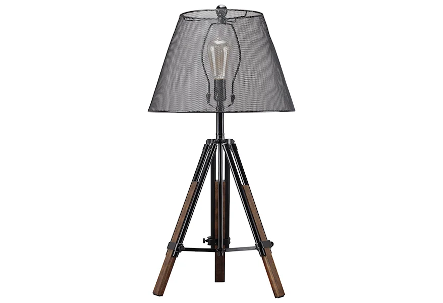 Lamps - Contemporary Leolyn Black/Brown Metal Table Lamp by Signature Design by Ashley at Sam Levitz Furniture