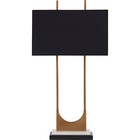 Malana Brass Finish Metal Table Lamp