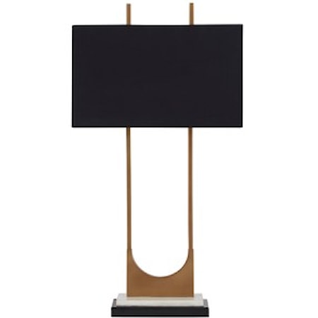 Malana Brass Finish Metal Table Lamp