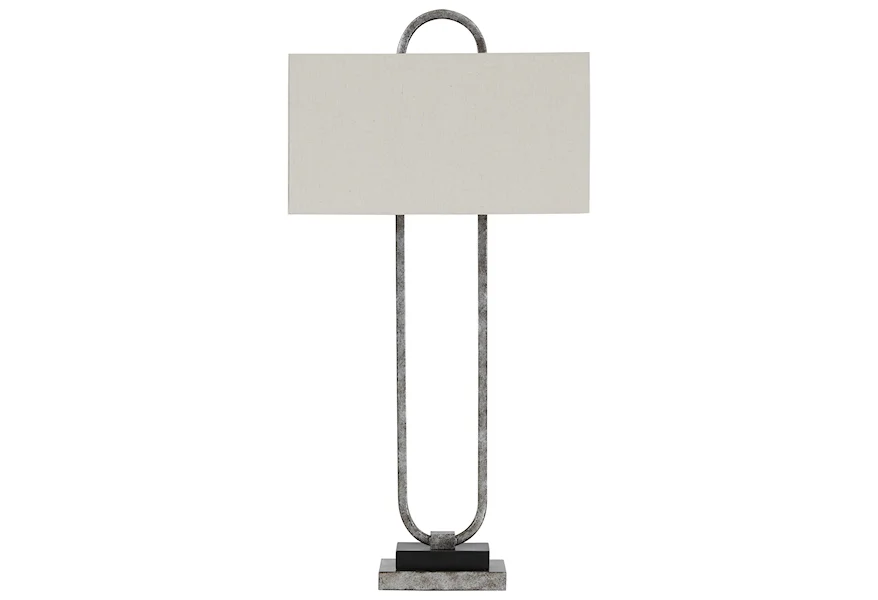 Lamps - Contemporary Bennish Antique Silver Metal Table Lamp by Signature Design by Ashley at Sam Levitz Furniture