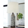 Ashley Furniture Signature Design Lamps - Contemporary Set of 2 Mahima Black/White Table Lamps