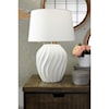 Ashley Furniture Signature Design Lamps - Contemporary Hidago White Paper Table Lamp