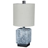 Signature Design by Ashley Lamps - Contemporary Jamila Gray/Black Poly Table Lamp