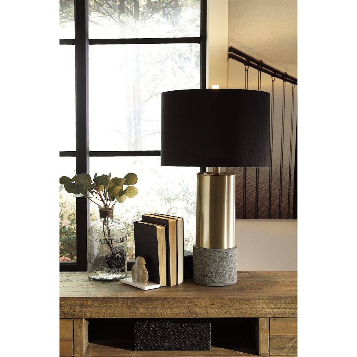 Signature Design by Ashley Lamps - Contemporary Set of 2 Jacek Metal Table Lamps