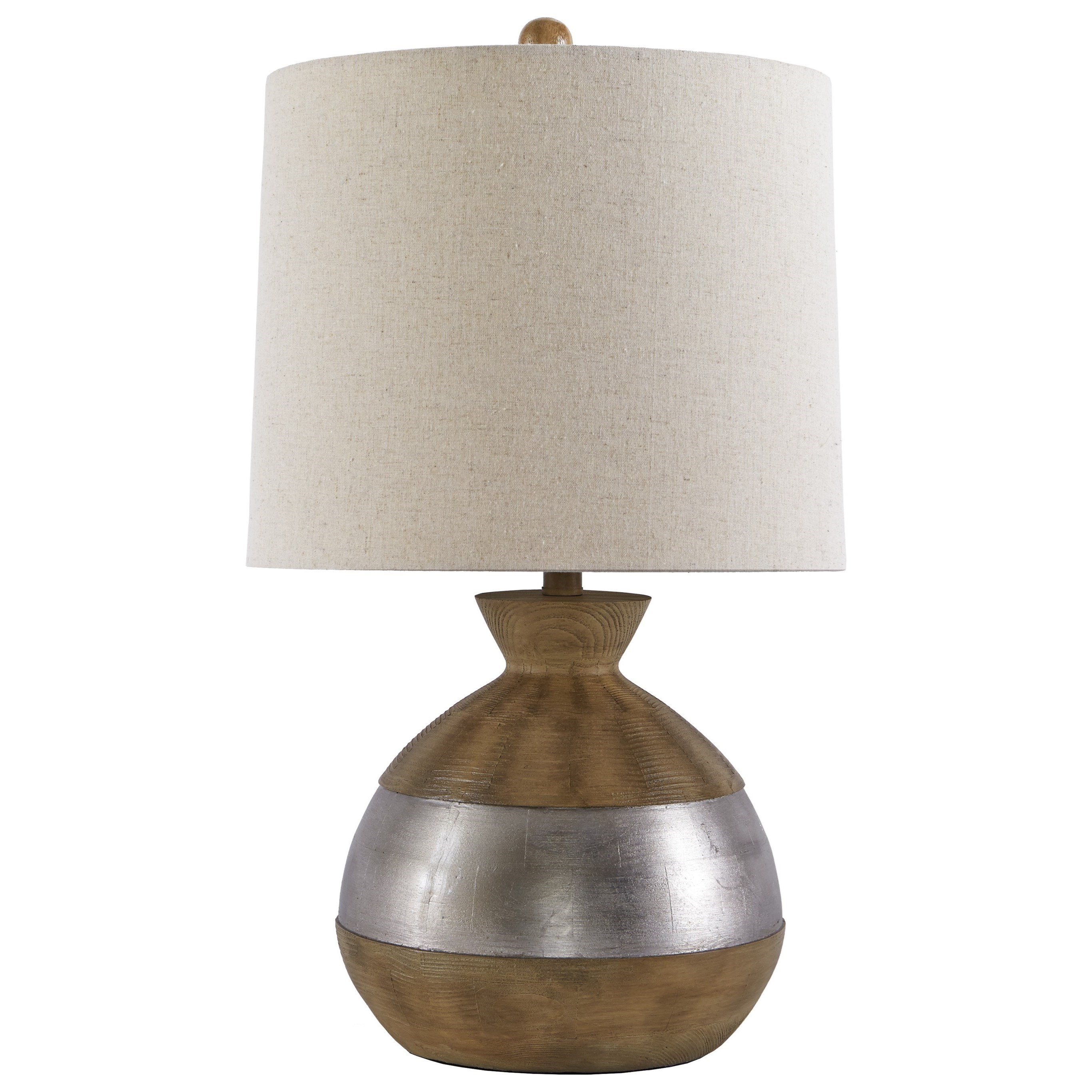 Mandla Brown/Silver Finish Poly Table Lamp