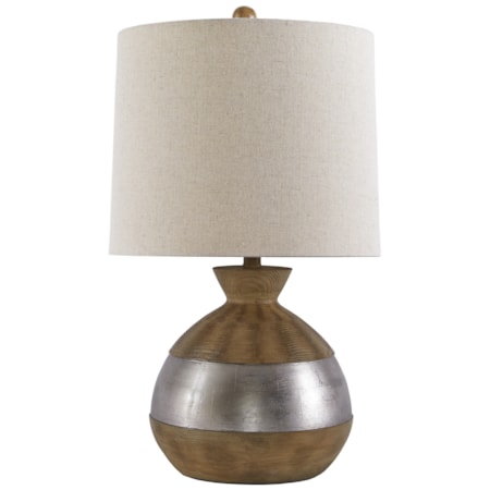 Mandla Brown/Silver Finish Poly Table Lamp