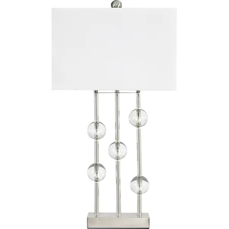 Jaala Clear/Silver Finish Metal Lamp
