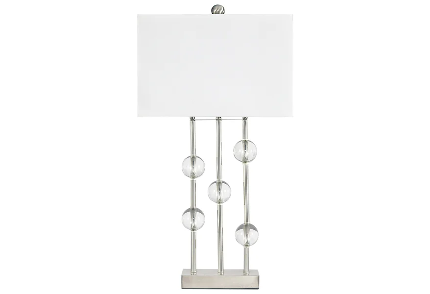 Lamps - Contemporary Jaala Clear/Silver Finish Metal Lamp by Signature Design by Ashley at Sparks HomeStore