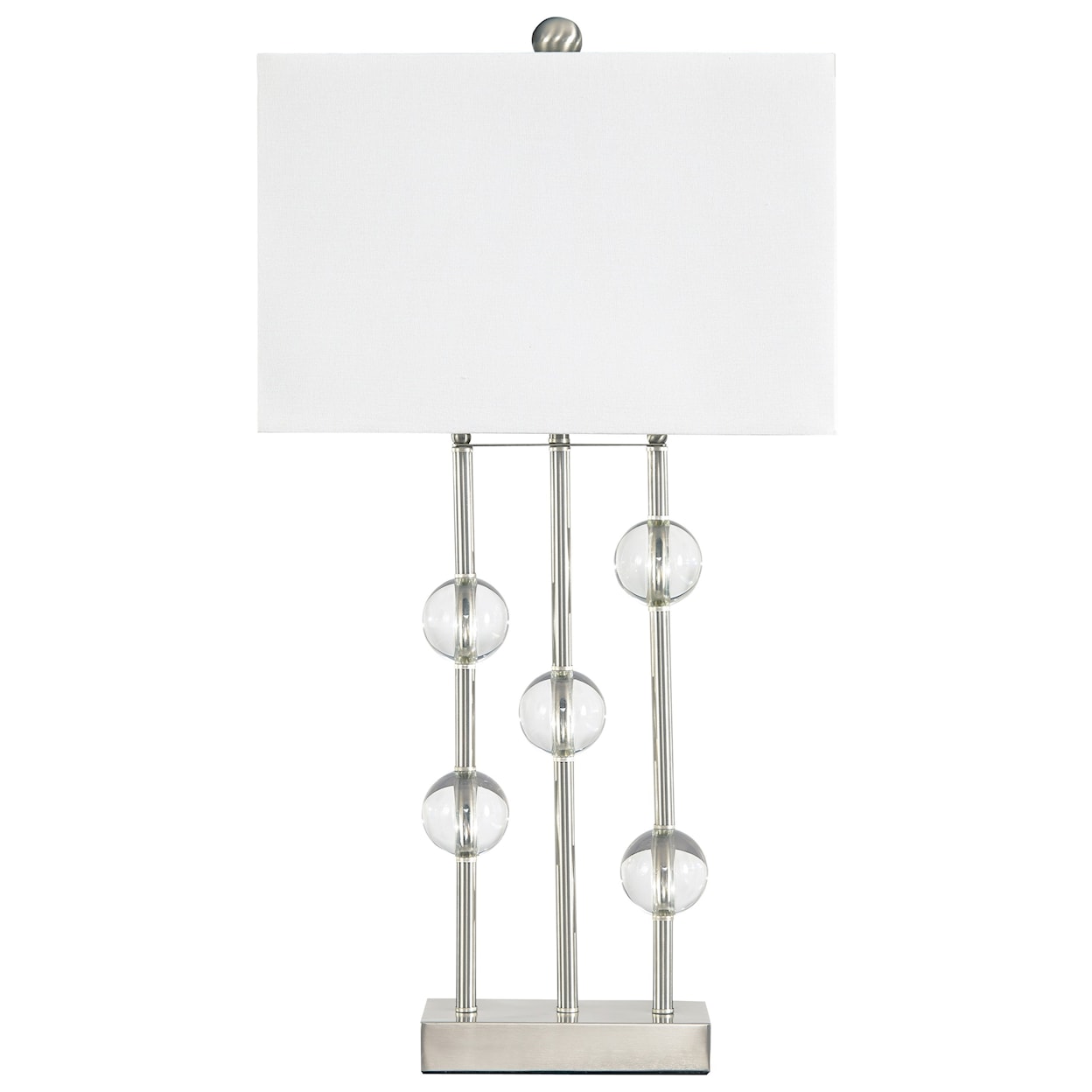 Signature Design by Ashley Lamps - Contemporary Jaala Clear/Silver Finish Metal Lamp