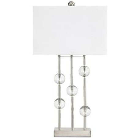 Jaala Clear/Silver Finish Metal Lamp