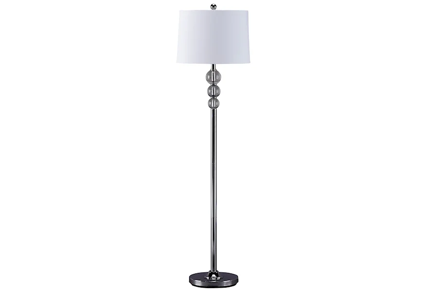 Lamps - Contemporary Joaquin Chrome Finish Crystal Floor Lamp by Signature Design by Ashley at Furniture Fair - North Carolina