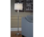 Signature Design by Ashley Lamps - Contemporary Joaquin Chrome Finish Crystal Floor Lamp