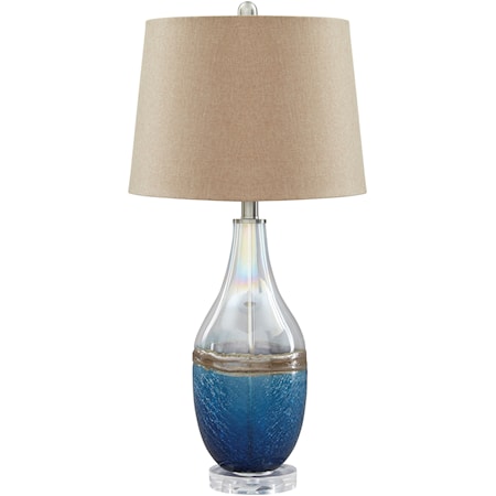 Johanna Blue/Clear Glass Table Lamp