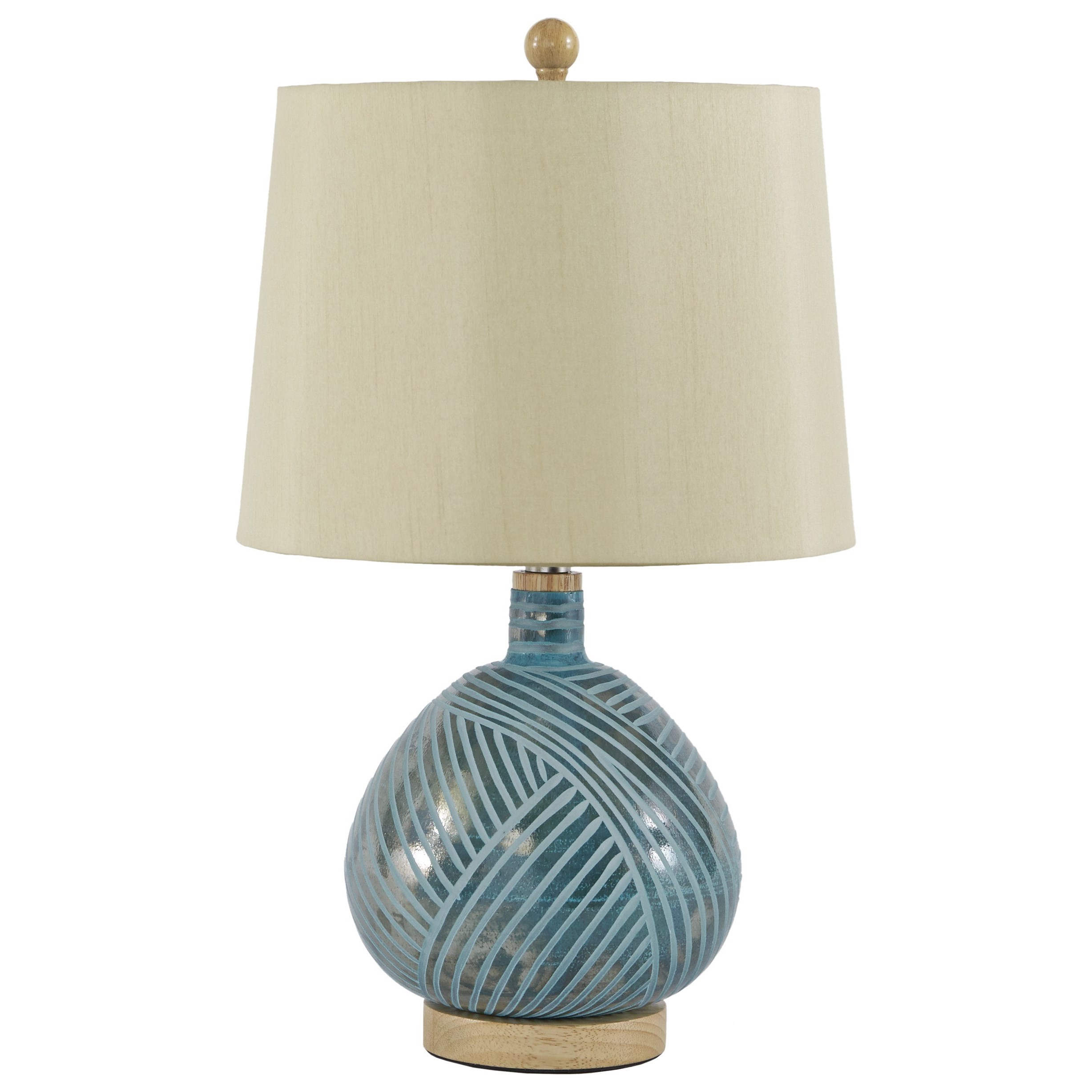 Jenaro Teal Glass Table Lamp