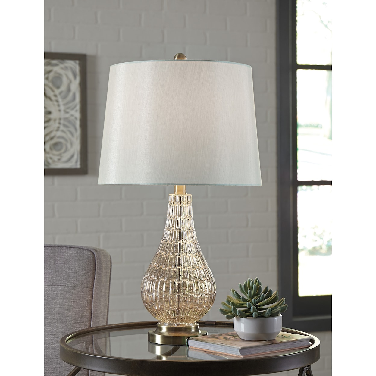 Ashley Signature Design Lamps - Contemporary Latoya Glass Table Lamp