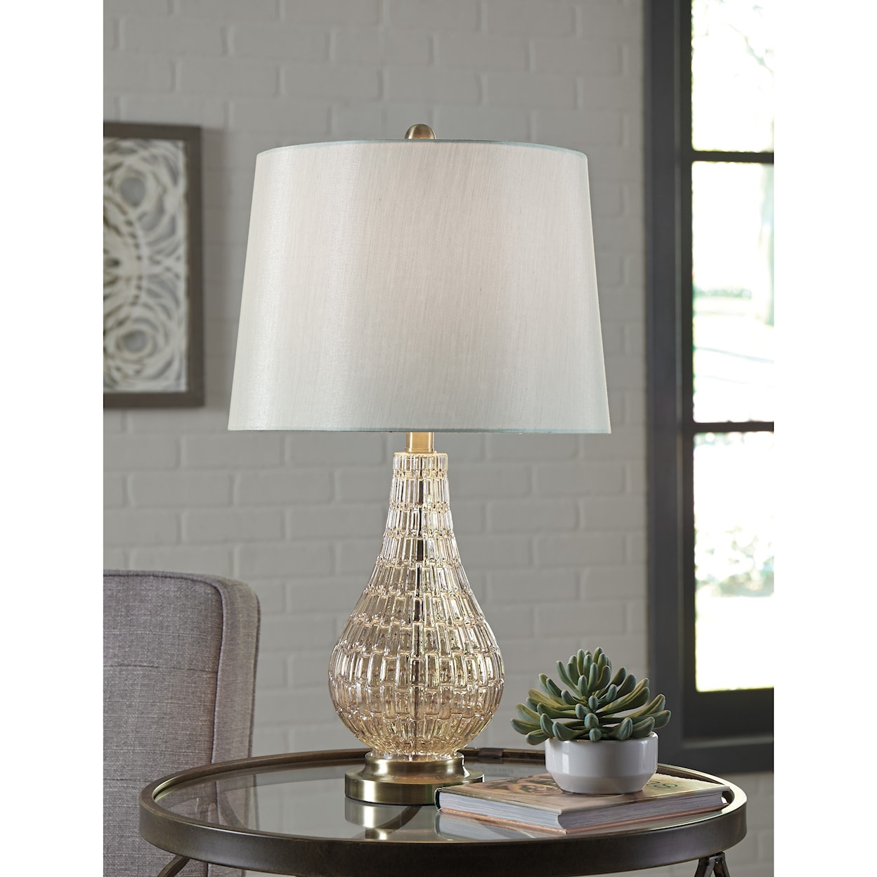 Signature Lamps - Contemporary Latoya Glass Table Lamp